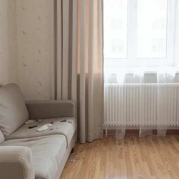 Чистка портьер в двухкомнатной квартире - до уборки